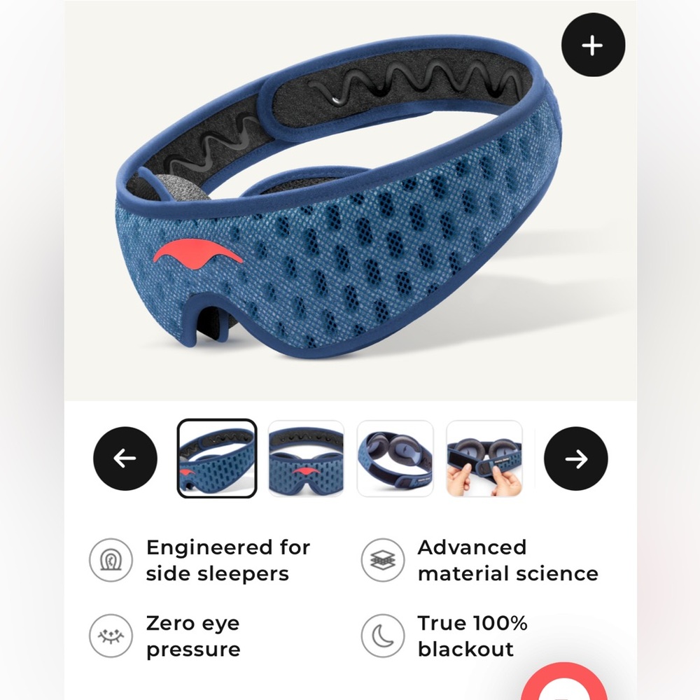 Manta PRO Sleep Mask 100% Blackout and No Eye Pressure - Ash Blue 🩵
